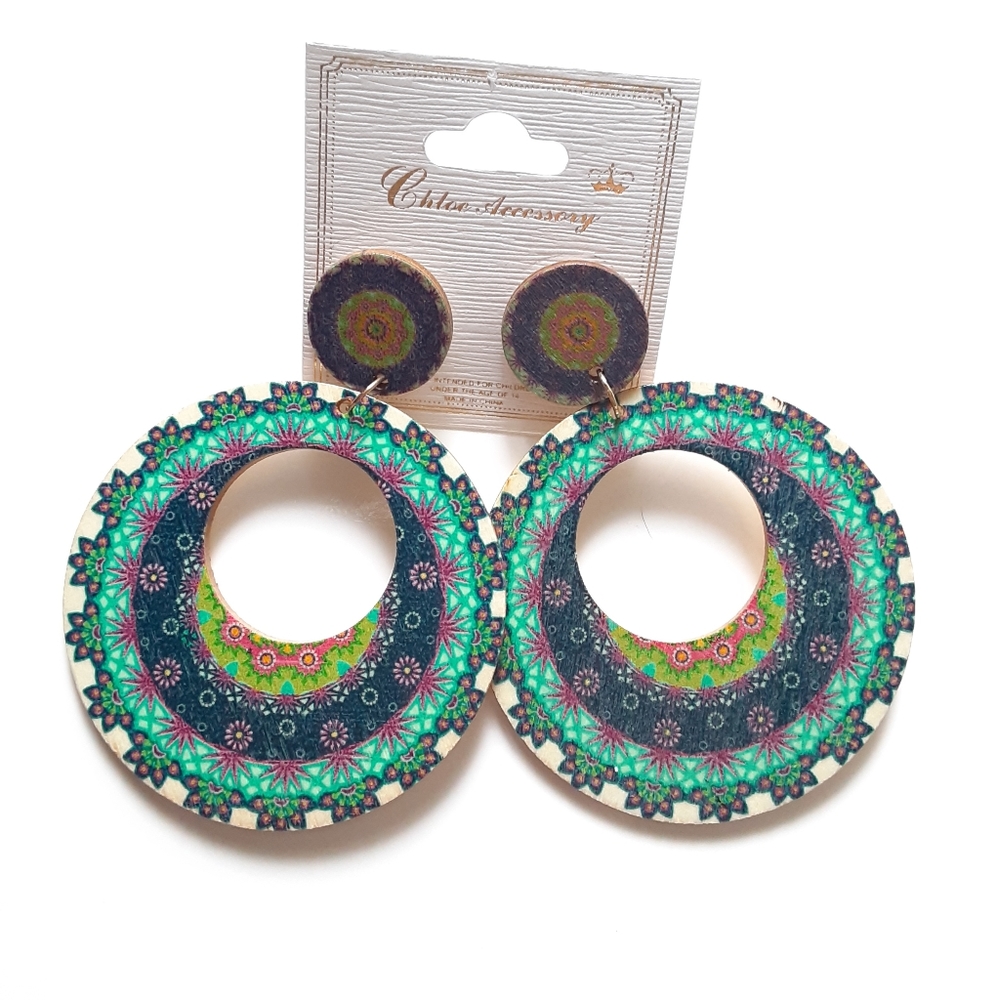 Chloe Accessory Big Wooden Circles Earrings